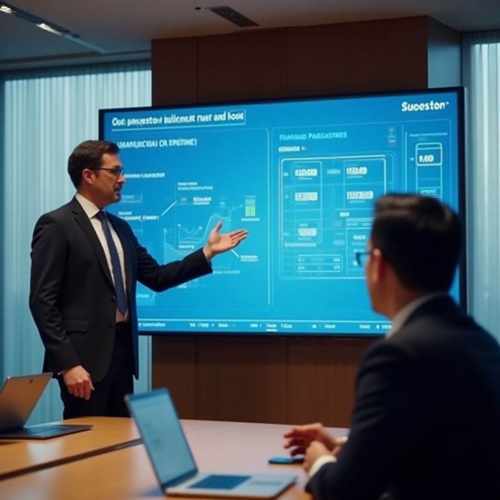 Un consultor presentando a un cliente