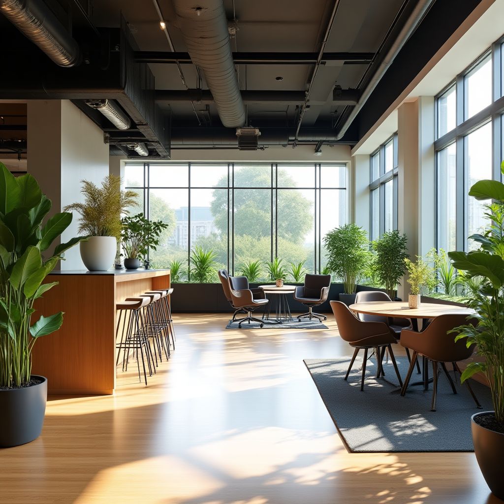 Espacio de colaboración en oficina moderna